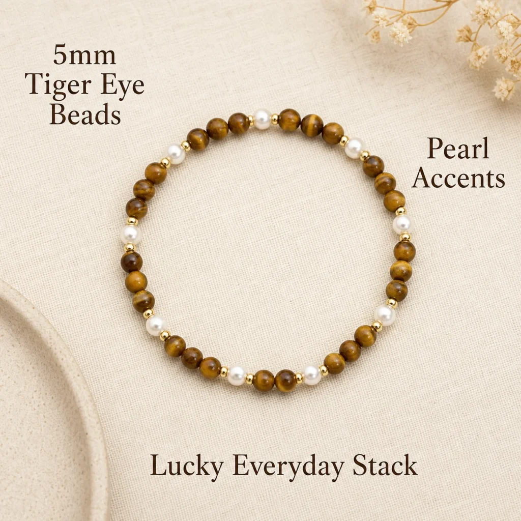 Tiger Eye Bracelet for Women - Pearl Beaded Crystal Bracelet 3 tiger eye pearl bracelet women feature image