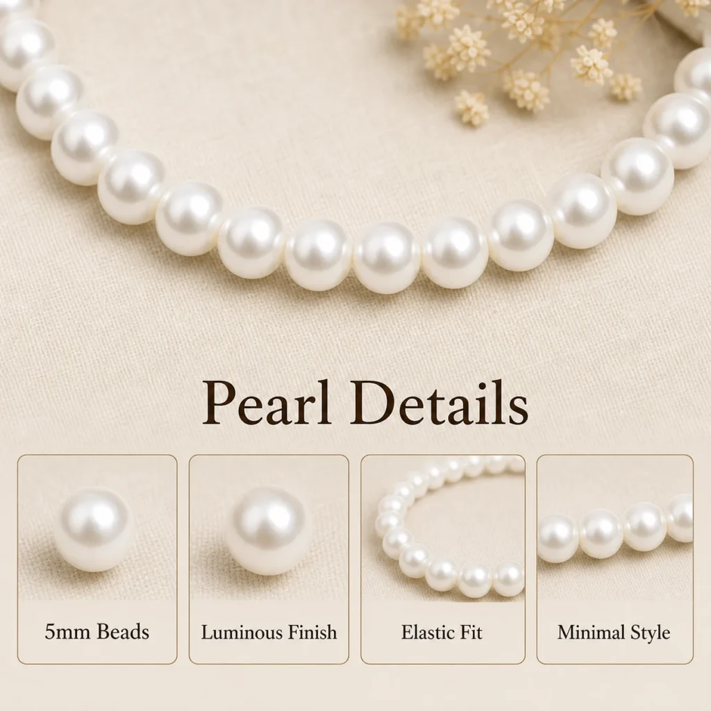 pearl beaded bracelet women material detail image
