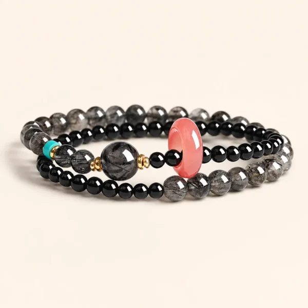 Handcrafted Agate Double-Wrap Bracelet for Grounding & Stability