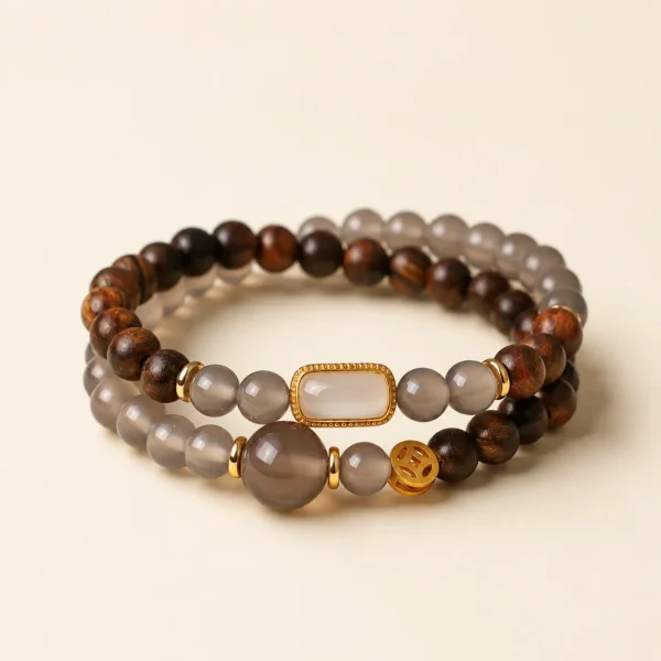 Agate Double-Wrap Bracelet for Grounding & Stability