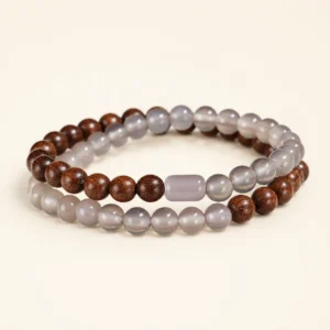 Artisan Agate Double-Wrap Bracelet for Grounding & Stability