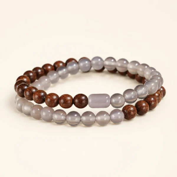 Artisan Agate Double-Wrap Bracelet for Grounding & Stability