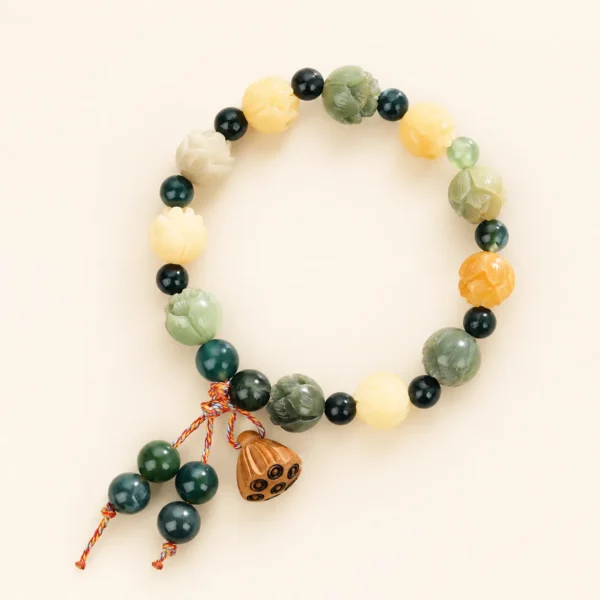 Agate Lotus Bracelet for Grounding & Stability