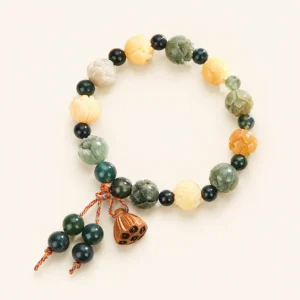 Classic Agate Lotus Bracelet for Grounding & Stability