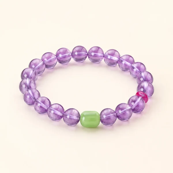 Artisan Amethyst Crystal Bracelet No.2 for Calm & Clarity