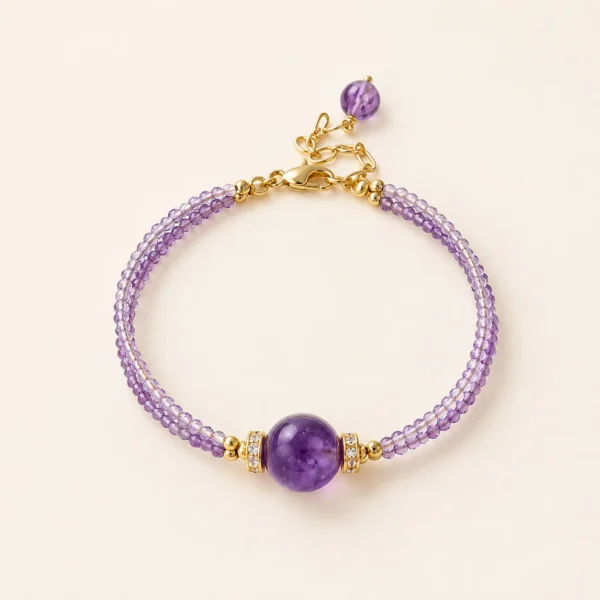 Heritage Amethyst Crystal Bracelet No.2 for Calm & Clarity