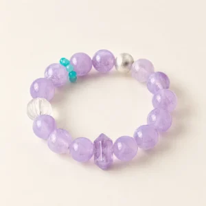 Amethyst Crystal 12mm Bracelet for Calm & Clarity