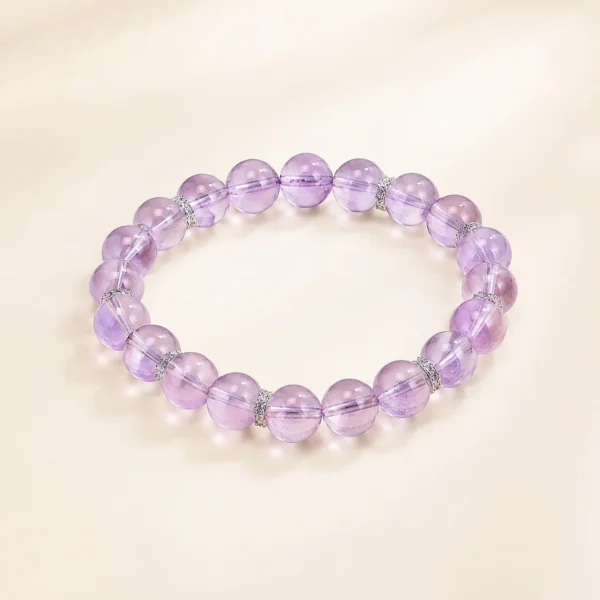 Amethyst Crystal 9mm Bracelet for Calm & Clarity