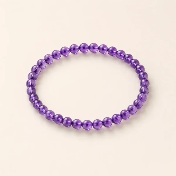 Amethyst Crystal 4mm Bracelet for Calm & Clarity
