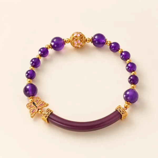 Minimalist Amethyst Crystal Bracelet No.2 for Calm & Clarity