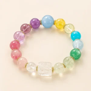 Natural Amethyst Crystal Multi-Stone Bracelet for Calm & Clarity