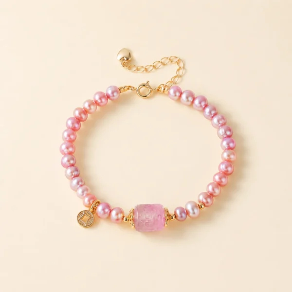Classic Amethyst Crystal & Pearl Bracelet for Calm & Clarity