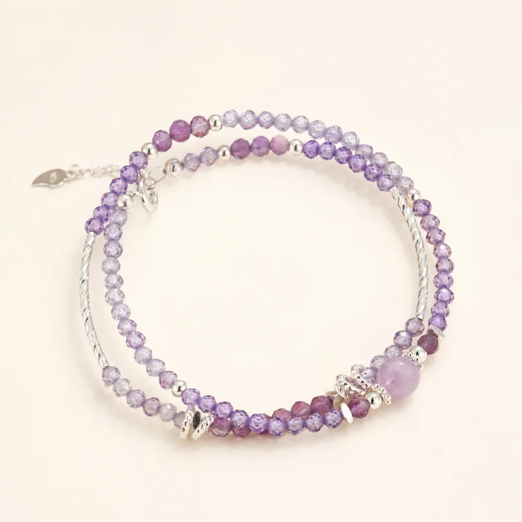 Refined Amethyst Crystal Bracelet for Calm & Clarity