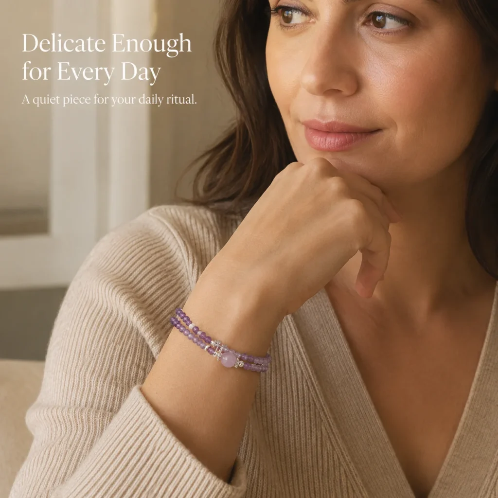 Refined Amethyst Crystal Bracelet for Calm & Clarity - Image 5