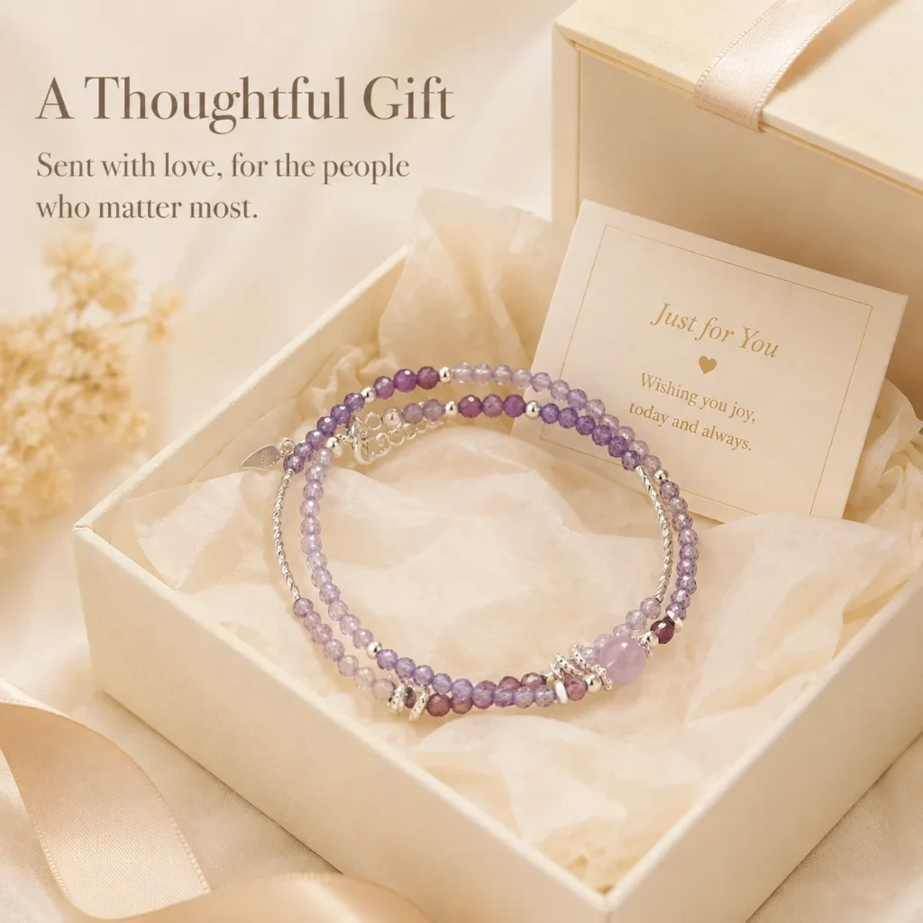 Refined Amethyst Crystal Bracelet for Calm & Clarity - Image 6