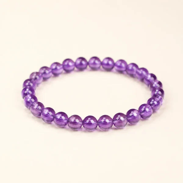 Amethyst Crystal 6mm Bracelet for Calm & Clarity