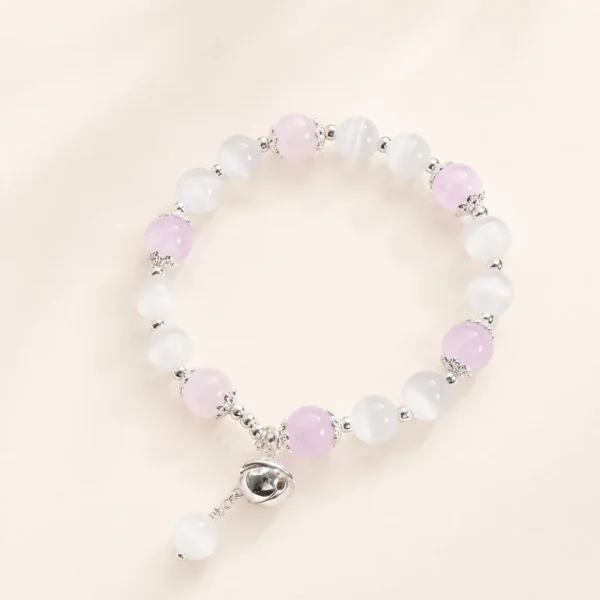 Amethyst Crystal & Cat's Eye Bracelet for Calm & Clarity