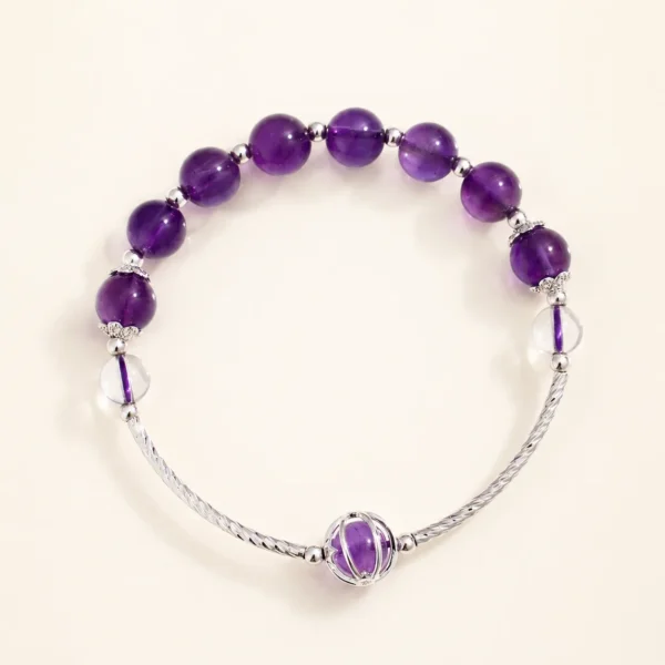 Natural Amethyst Crystal Bracelet for Calm & Clarity