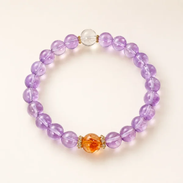 Amethyst Crystal 5mm Bracelet for Calm & Clarity