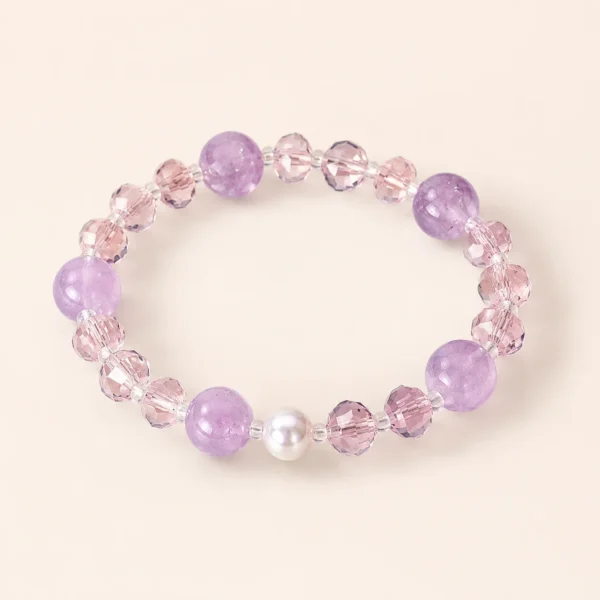Classic Amethyst Crystal Bracelet No.3 for Calm & Clarity