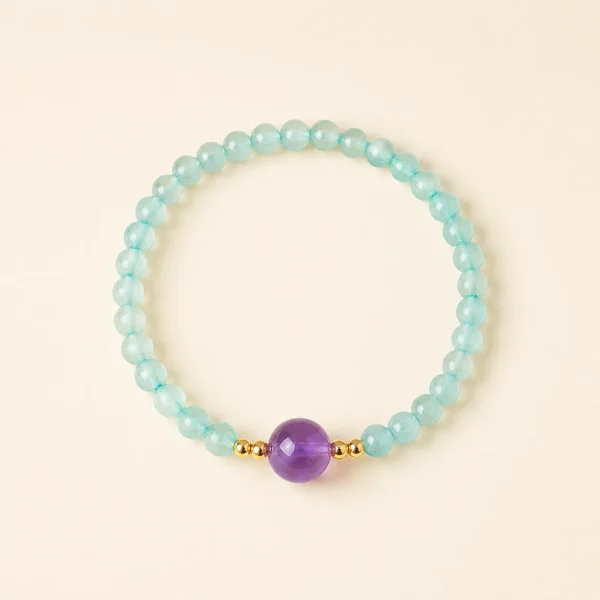 Amethyst Crystal & Aventurine Bracelet for Calm & Clarity