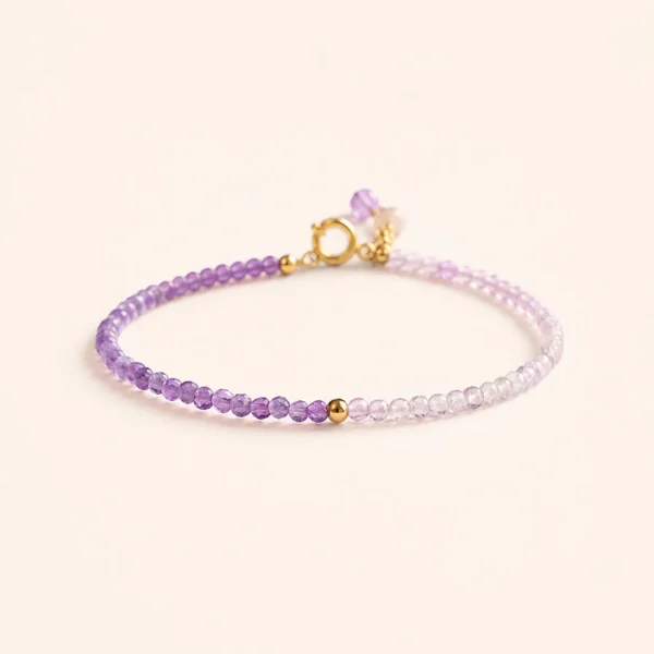 Amethyst Crystal Faceted Bracelet for Calm & Clarity