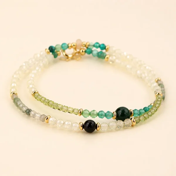 Classic Amethyst Crystal Faceted Double-Wrap Bracelet for Calm & Clarity