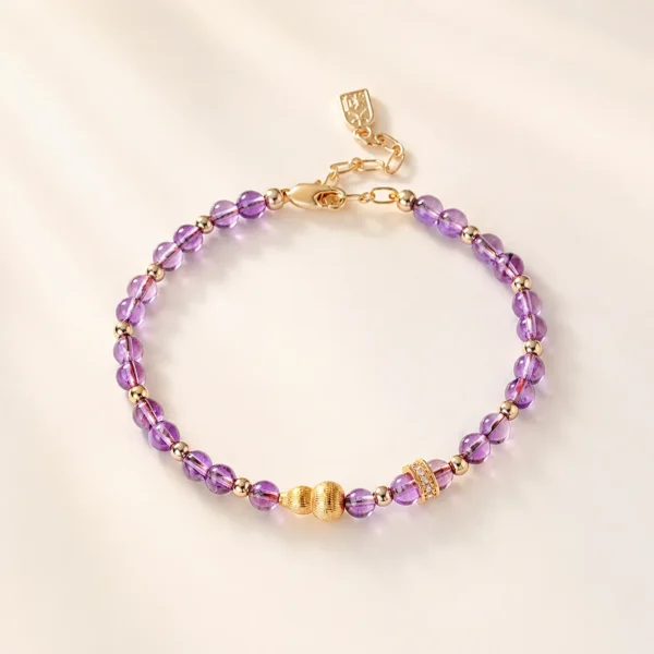 Classic Amethyst Crystal Gourd Bracelet for Calm & Clarity