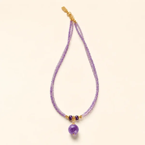 Handcrafted Amethyst Crystal Necklace for Calm & Clarity