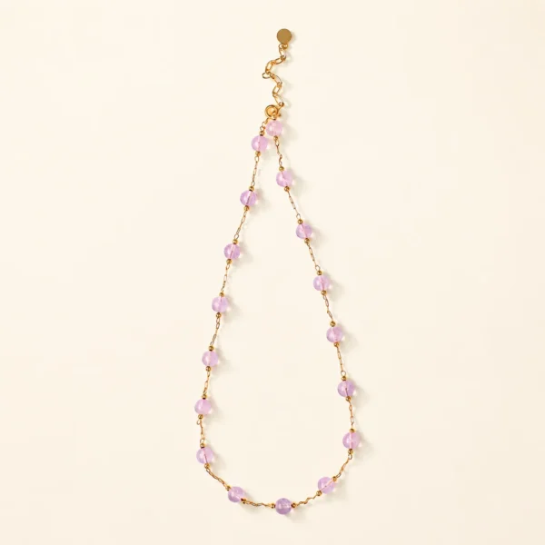 Natural Amethyst Crystal Necklace for Calm & Clarity
