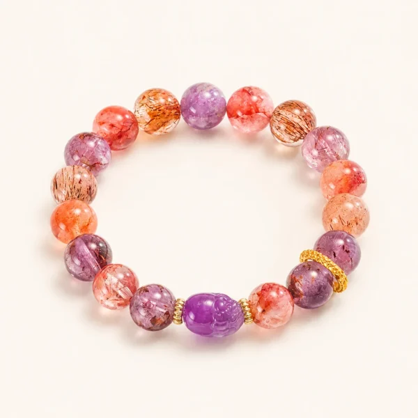 Amethyst Crystal & Super Seven Bracelet for Calm & Clarity