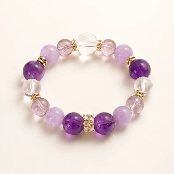 Amethyst Crystal Statement Bracelet for Calm & Clarity