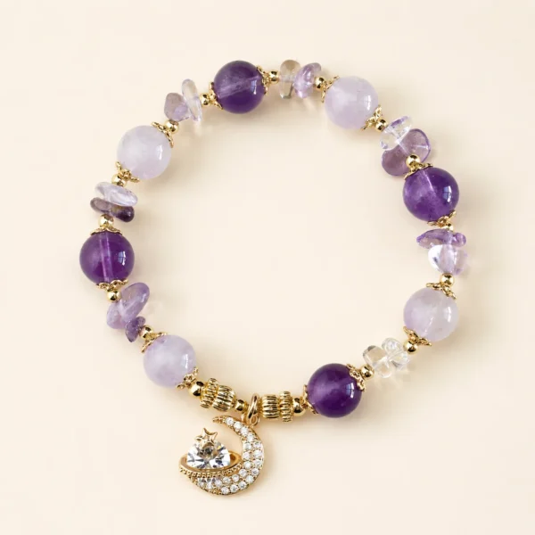 Amethyst Crystal Star Bracelet for Calm & Clarity