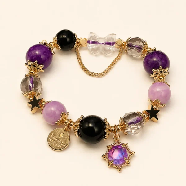 Amethyst Crystal Starry Bracelet for Calm & Clarity