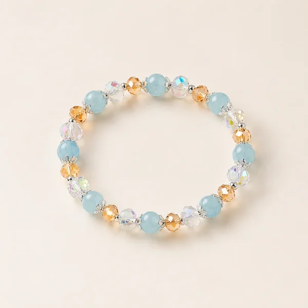 Aquamarine Crystal 7mm Bracelet for Calm & Courage