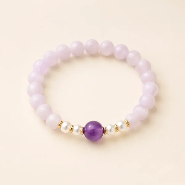 Artisan Aquamarine Crystal Bracelet for Calm & Courage