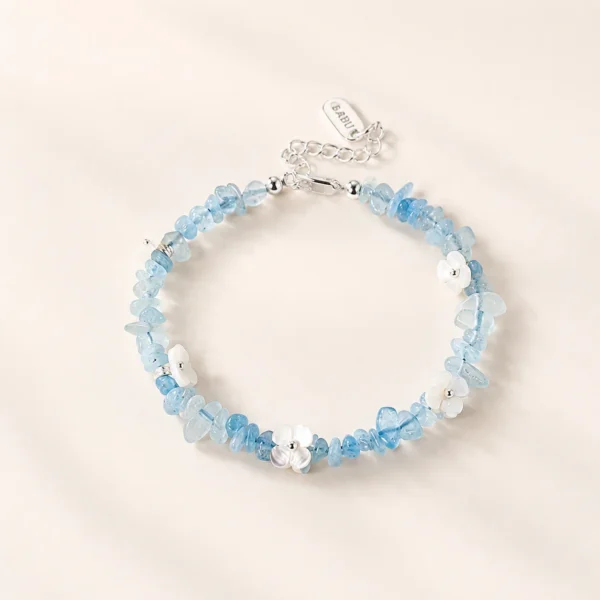 Refined Aquamarine Crystal Bracelet for Calm & Courage