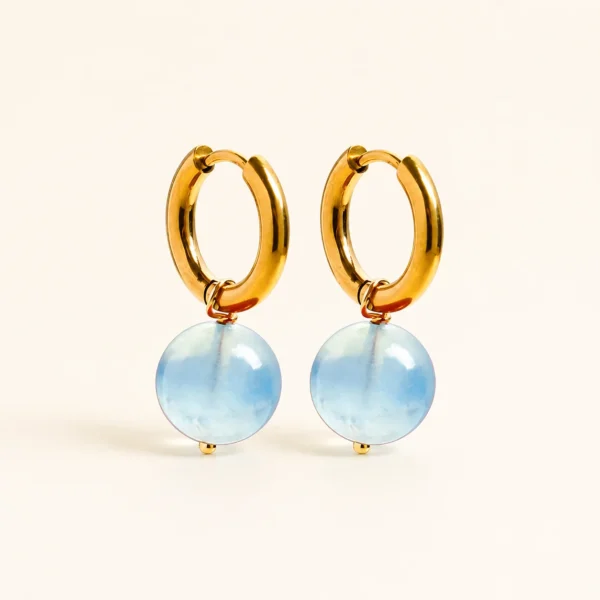 Aquamarine Crystal Earrings for Calm & Courage