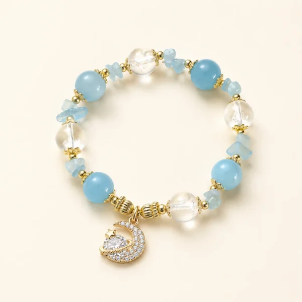 Aquamarine Crystal Star Bracelet for Calm & Courage