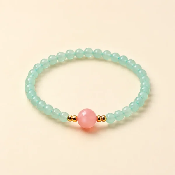 Aventurine Crystal & Nanhong Agate Bracelet for Luck & Opportunity