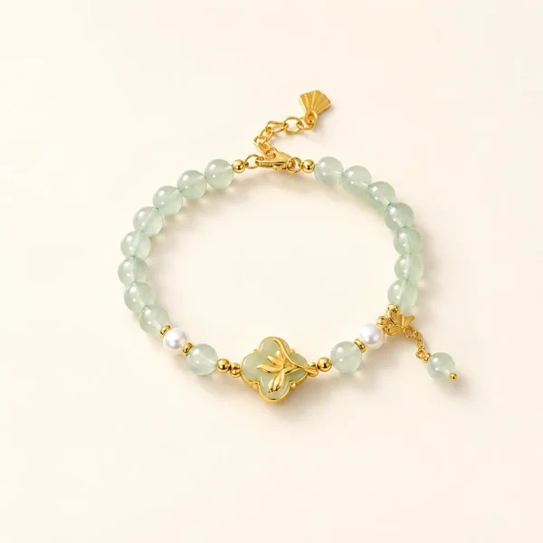 Classic Aventurine Crystal & Pearl Bracelet for Luck & Opportunity