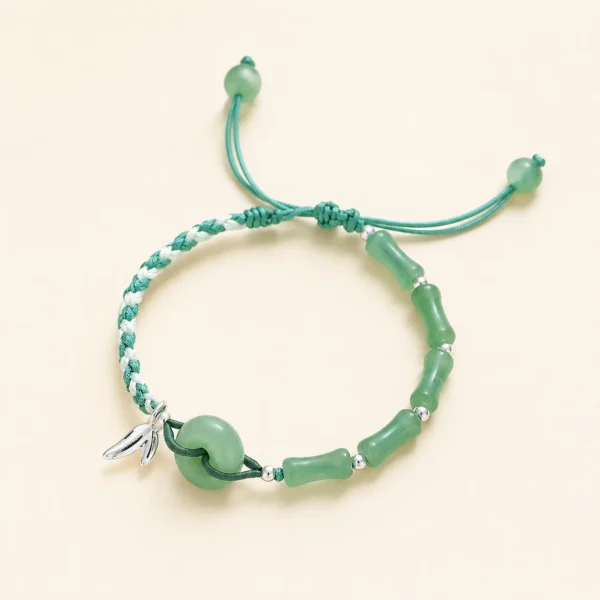 Aventurine Crystal Bamboo Bracelet for Luck & Opportunity