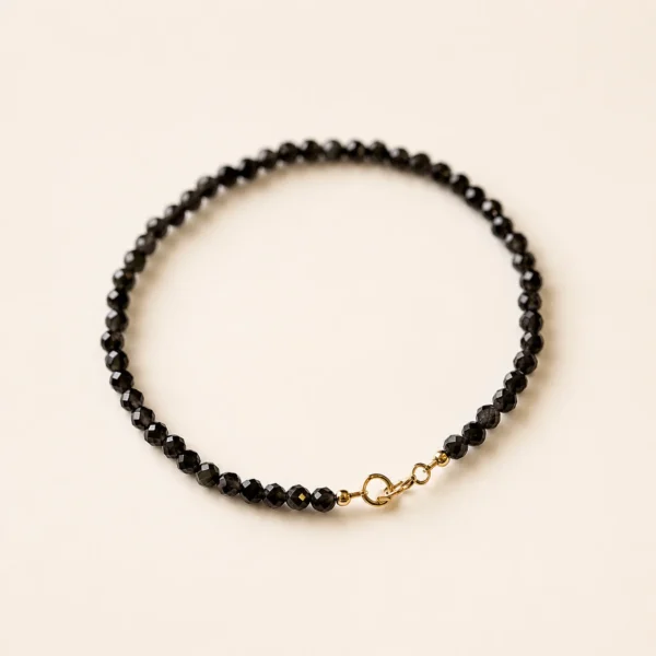 Black Obsidian Faceted Bracelet for Protection & Grounding