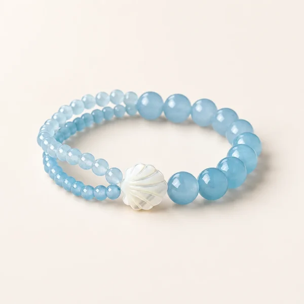 Premium Blue Chalcedony Crystal Bracelet for Calm & Soothing