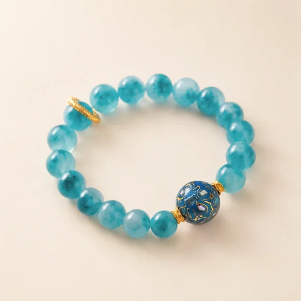 Blue Chalcedony Crystal 10mm Bracelet for Calm & Soothing