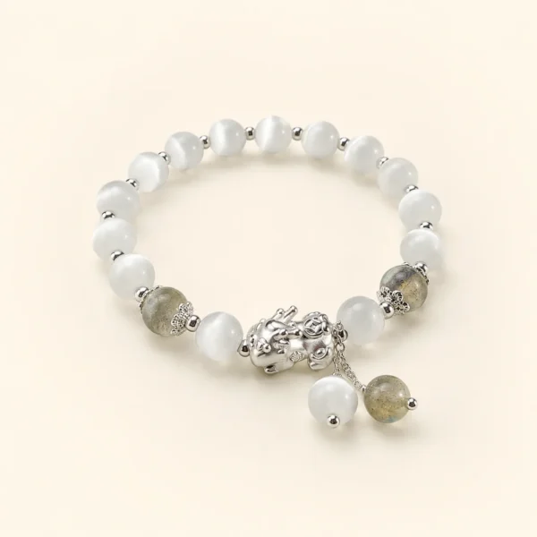Classic Cat's Eye & Moonstone Bracelet for Intuition & Clarity