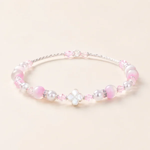 Cat's Eye Four-Leaf Clover Bracelet for Intuition & Clarity