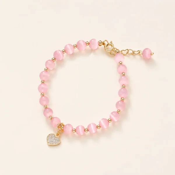 Classic Cat's Eye Heart Bracelet for Intuition & Clarity