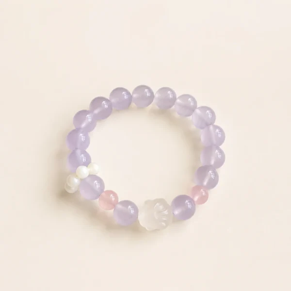 Artisan Chalcedony Crystal Bracelet for Calm & Nurture