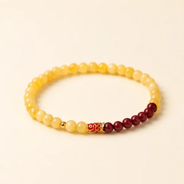 Cinnabar Koi Bracelet for Protection & Vitality